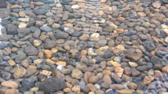 清澈池塘里的石头