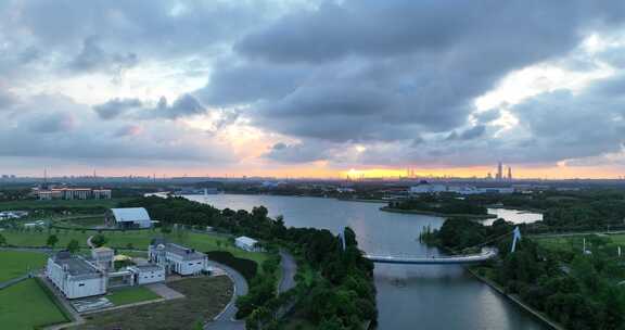 上海城市风光鸟瞰全景