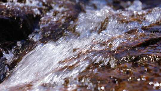 山间溪流近景画面