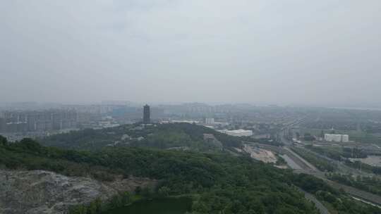 航拍湖北襄阳岘首山文化旅游景区