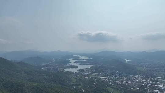 福建乡村山水航拍农村城镇河流水库湖泊山村