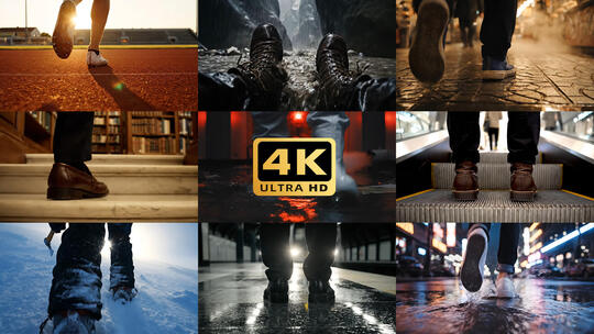 行人脚步特写素材高清在线视频素材下载