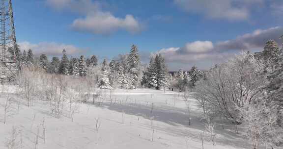 长白山雪岭景区航拍