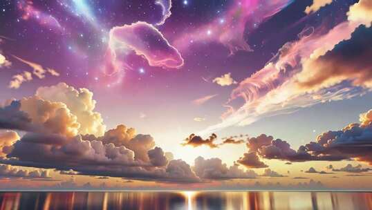 梦幻星空与云层素材