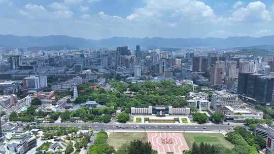 福州五一广场航拍于山风景区于山堂城市风景