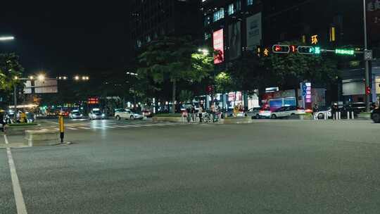 夜间城市红绿灯道路C0417