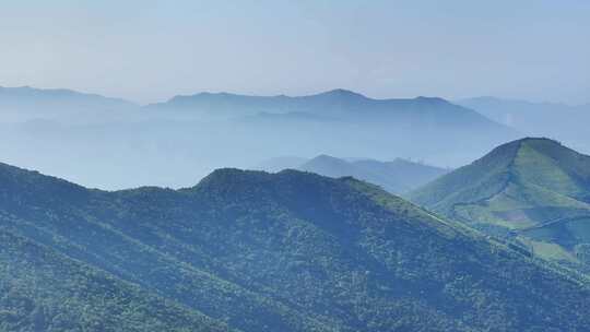 航拍山水墨画群山峻岭万里江山晨雾山峦