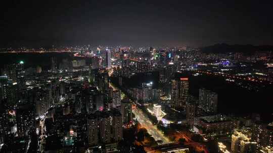 深圳福田夜景航拍