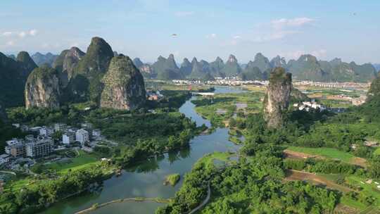 桂林山水风光航拍全景