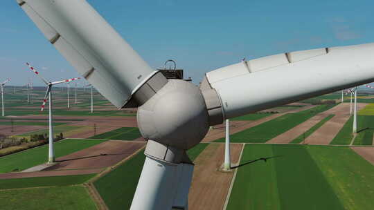风力发电机涡轮机特写