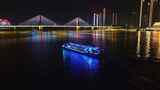 长沙湘江夜景航拍视频高清在线视频素材下载