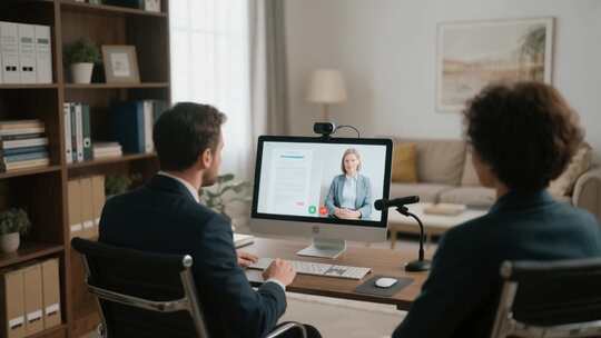 商务人士进行视频会议