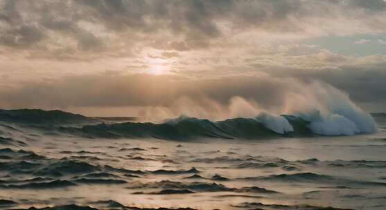 大海海浪阳光海洋浪花海水大气震撼开场片头