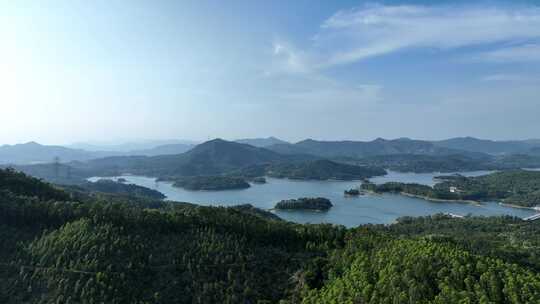 福建山水航拍水库湖泊青山绿水自然生态环境