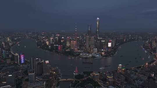 上海陆家嘴黄浦江畔夜景