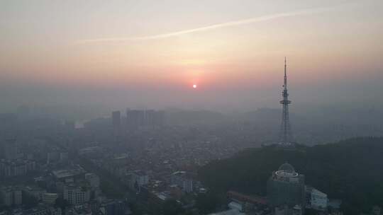 航拍广东阳江日出阳江清晨