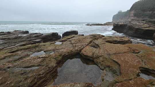 4K实时 北海涠洲岛石螺口 浪潮