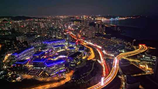 大连高新园区夜景航拍