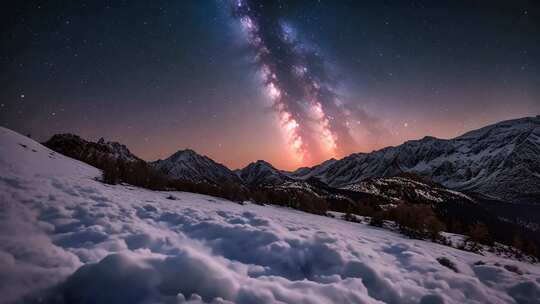 雪山星空全景