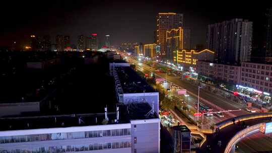 城市车水马龙城市道路夜景