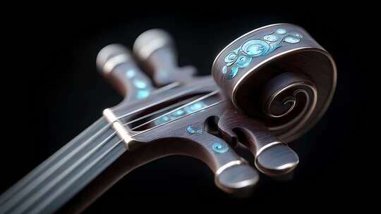 精美二胡细节展示传统文化艺术