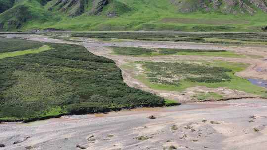 青海果洛州黄河水源河流航拍4k视频