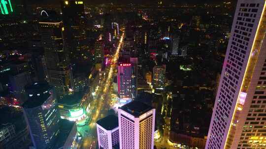 南京市玄武区车流夜景航拍延时素材视频素材模板下载