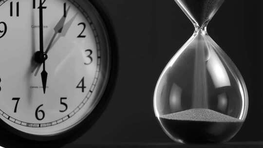 时钟与沙漏时间流逝素材