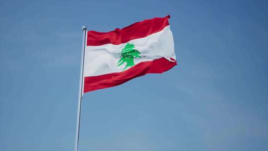 黎巴嫩旗帜视频素材模板下载