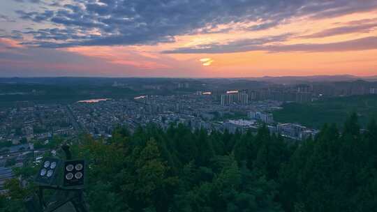 城市落日延时4K