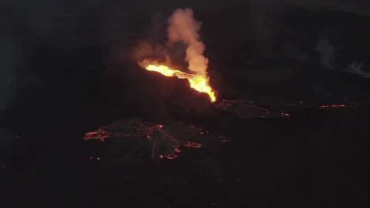 火山，火山，烟雾，喷发