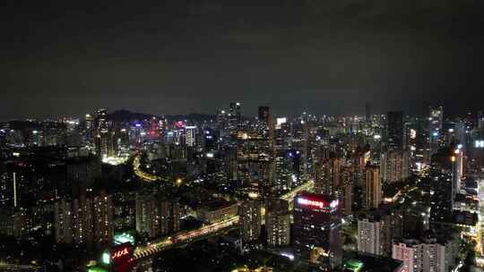 深圳后海腾讯滨海大厦夜景航拍