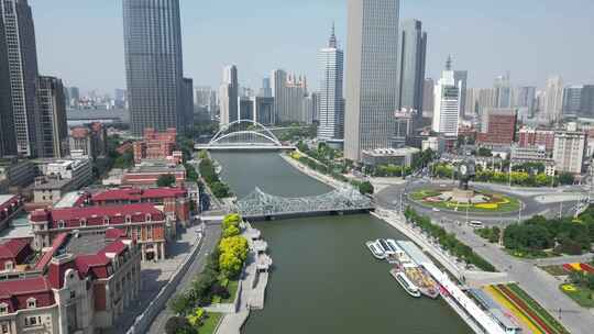 航拍天津解放桥
