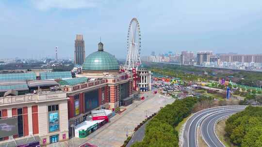 江苏常州江南环球港航拍新北区城市地标风景