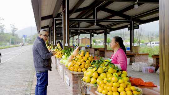 柑橘 水果市场 柚子 买水果小贩 柑橘产地