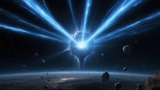宇宙星球光芒四射特效素材