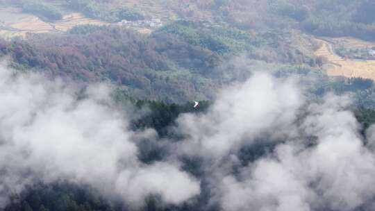 安徽西递宏村周边山体森林云海