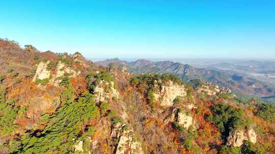 航拍色彩缤纷的辽宁千山秋景