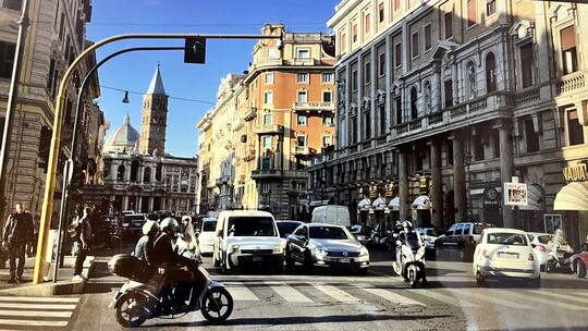 欧洲街景 意大利街道 罗马街景 欧洲车流