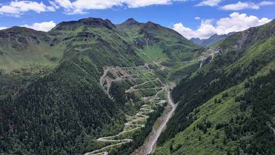 航拍四川独库公路宝康线高山森林风光