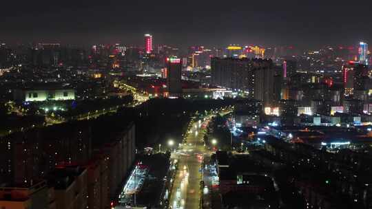 银川石油城兴庆区夜景航拍