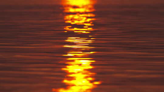 黄昏夕阳下水面海绵太阳倒影