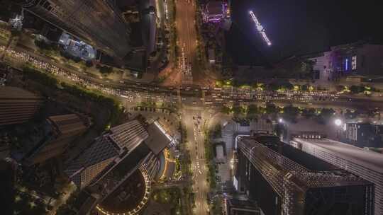 夜景车流延时合集武汉车水马龙光谷广场