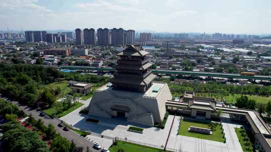 山东济南百里黄河风景区鹊华楼风景