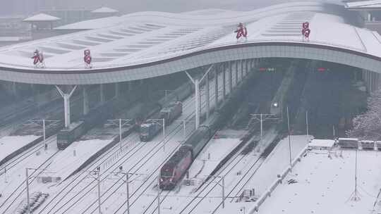 武昌火车站春运冰雪天气视频素材模板下载