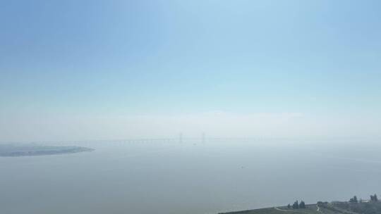 泉州湾跨海大桥航拍海上大桥大海桥梁风光