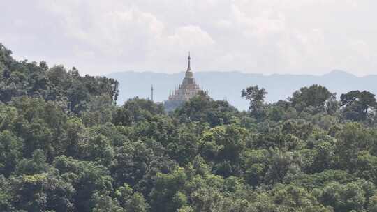 云南芒市勐焕大金塔长焦航拍