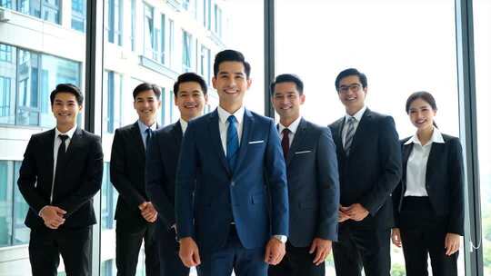 商业写字楼白领商务办公握手公司合作洽谈