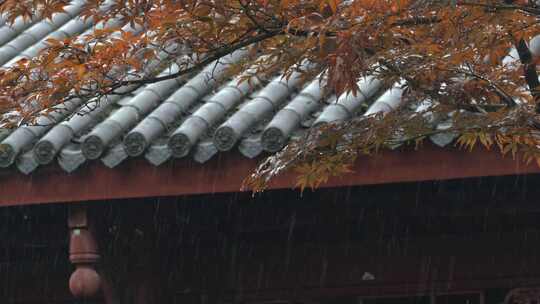 重庆雨季下雨屋檐实拍