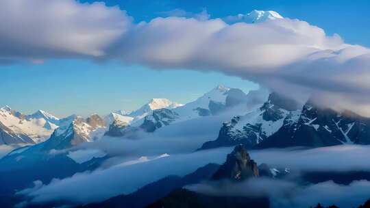 雪山山峰山脉雪景